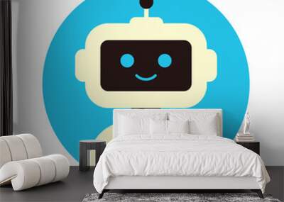 Vector illustration of a chatbot. Chatbot cartoon character flat style. Support service, customer assistance Wall mural