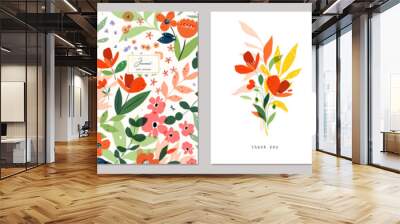 Elegant floral templates. For wedding invitation, birthday and Mothers Day cards, flyer, poster, banner, brochure, email header, post in social networks, advertising, events and page cover. Wall mural