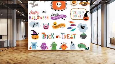 Halloween design elements. Wall mural