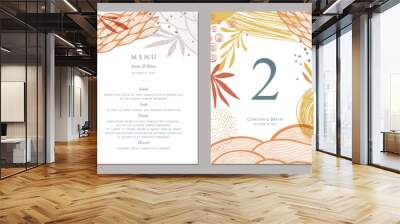 Invitation, menu, table number card design.  Wall mural