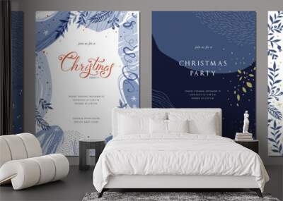 Merry Christmas and Bright Corporate Holiday cards. Wall mural