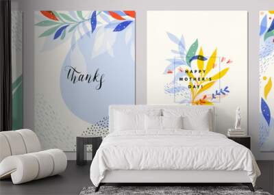 Set of modern wedding templates. Good for birthday, bridal and baby shower. Wall mural