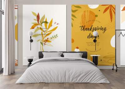 Trendy abstract Thanksgiving templates. Good for poster, card, invitation, flyer, cover, banner, placard, brochure and other graphic design.  Wall mural