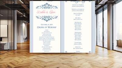 Wedding Program Template Wall mural