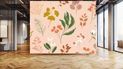 Wildflowers floral seamless pattern.  For fashion fabrics, children’s clothing, T-shirts, postcards. Also good for email header, post in social networks, advertising, events and page cover. Wall mural