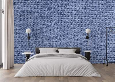 Coarse weave texture upholstery blue jacquard fabric, textile background, cloth structure Wall mural