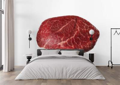 Fresh raw beef steak isolated on white on invisibly backgroung Wall mural