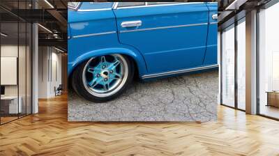 russian car, lowrider custom stance stylish car closeup Wall mural