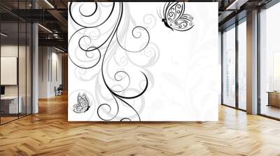 Abstract floral background. Vector. Wall mural