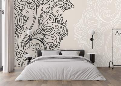 Hand Drawn Paisley ornament. Wall mural