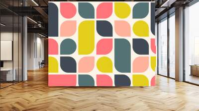 abstract retro geometric background. bright seamless pattern. vector illustration. Wall mural