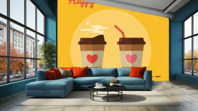 Romantic morning with coffee for two Wall mural