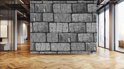 Masonry walls made of large stones. Vector seamless Wall mural