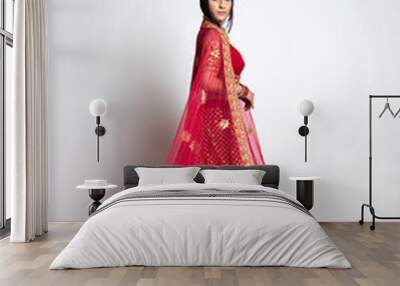 beautiful indian bride wearing traditional indian bridal dress Wall mural