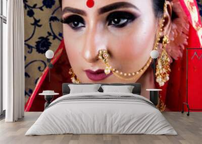 beautiful indian bride wearing traditional indian bridal dress Wall mural