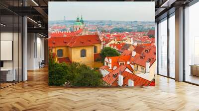 Aerial view over Old Town in Prague, Czech Republic Wall mural