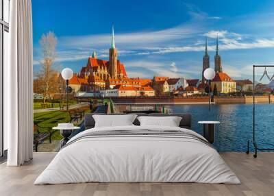 Cathedral Island in the morning, Wroclaw, Poland Wall mural