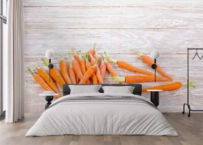 group of vegetables on wooden background Wall mural