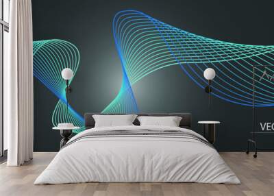 Abstract colorful wave line art. Modern background. Wall mural