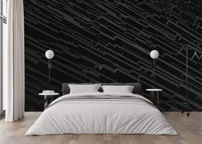 3D rendered abstract black background. Wall mural