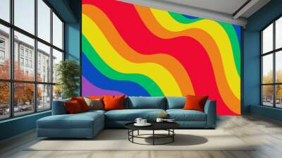 Abstract rainbow color. LGBTQ+ wave background. Wall mural