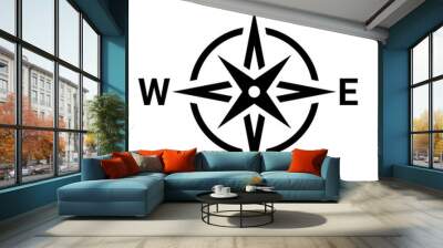 Flat compass direction illustration. Map symbol. Wall mural