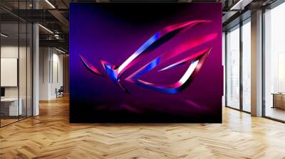 glowing neon light asus rog Wall mural