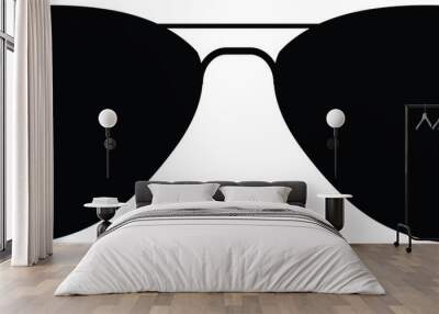 black sunglasses icon on white background Wall mural