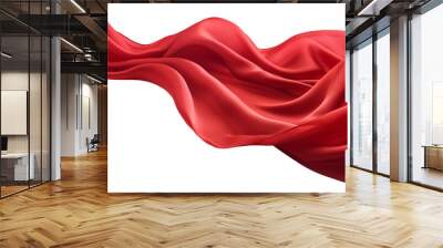 red fabric on transparent background Wall mural