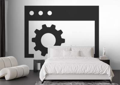 Web browser configuration black sign icon vector illustration Wall mural