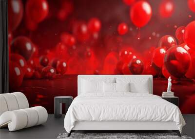 red party background. Wall mural