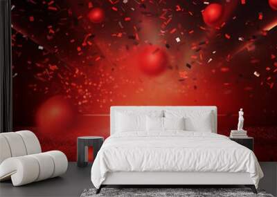 red party background. Wall mural