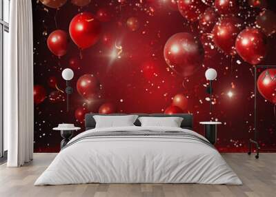 red party background. Wall mural