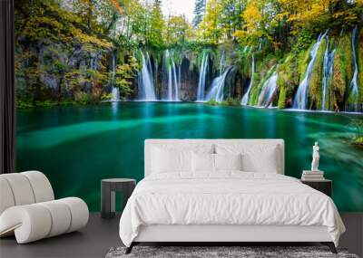 waterfalls of Plitvice National Park Wall mural