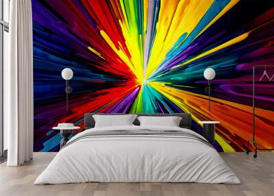 A colorful explosion of paint, abstract background Wall mural