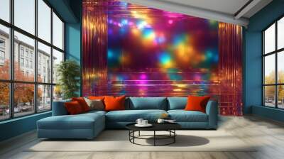 abstract background with glowing lines Wall mural