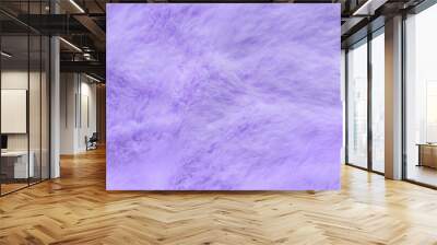 Purple fur texture top view. Lilac fluffy fabric coat background. Winter fashion violet color trend feminine flat lay, female blog backdrop text signs desidgn. Girly abstract wallpaper textile surface Wall mural