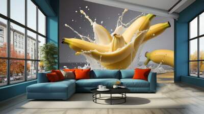 banana splash in water Wall mural