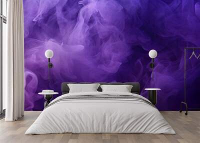 Abstract purple smoke mist fog on particles embers background | Generative AI Wall mural