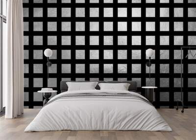 Square pattern silver texture shiny luxury creative digital abstract background Wall mural