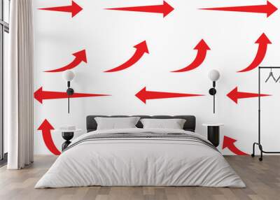 set of red arrows vector Wall mural