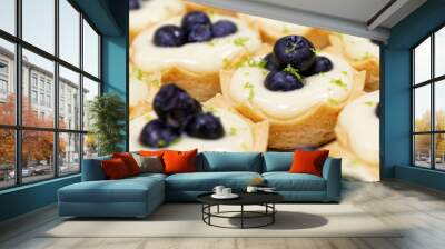 freshly baked tart with blueberries Wall mural