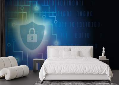 Internet Cyber Security Background Vector Illustration 2 Wall mural