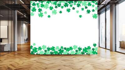 Saint Patricks Day Falling Shamrocks Vector Background 3 Wall mural