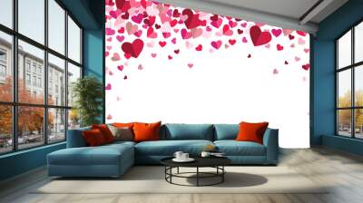 Valentines Day Floating Hearts Repeating Vector Background 1 Wall mural