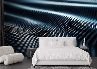 Wavy Black Carbon Fiber Texture with a Distinctive Pattern Wall mural