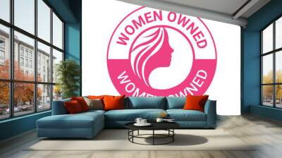 Women Owned Logo. Women Owned vector logo design, Women Owned Business logo, Women Owned icon Wall mural