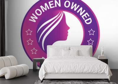 Women Owned Logo. Women Owned vector logo design. Women Owned business logo, Women owned badge, Women owned business icon Wall mural