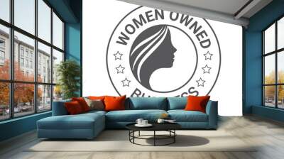 Women Owned Logo. Women Owned vector logo design. Women Owned business logo, Women owned badge, Women owned business icon Wall mural