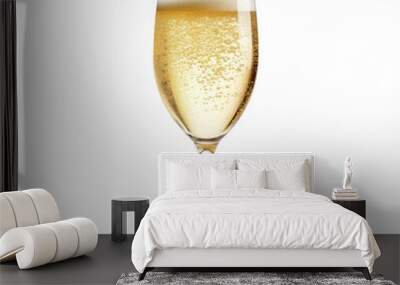 glass of champagne on a white isolated background Wall mural